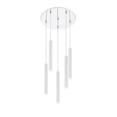 Z-Lite Forest 5 Light Island/Billiard, Chrome & Matte White 917MP12-WH-LED-5RCH
